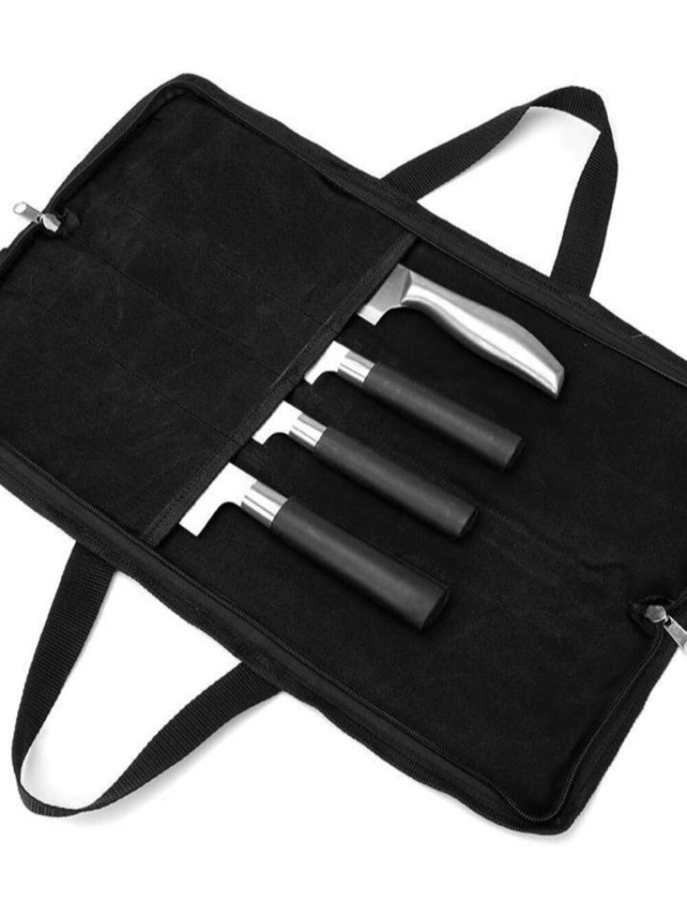 Knife Roll,Heavy Duty Knife Bag,Waxed Canvas knife Case with 4 Slots for Knives